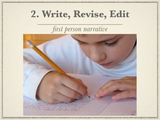 2. Write, Revise, Edit
    ﬁrst person narrative
 