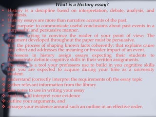 Historical Essay Writing Introduction