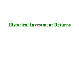 Historical Investment Returns
 