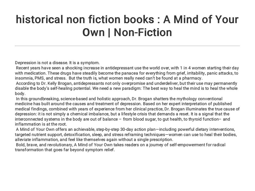 Historical Non Fiction Books A Mind Of Your Own Non Fiction historical-non-fiction-books-a-mind-of-your-own-non-fiction