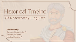 Of Noteworthy Linguists
Presented By.
Sanchez, Kenneth Jay F
Ferolino, Charez A.
Medina, Madelyn P. .
 