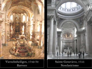 Vierzehnheiligen, 1742-70 Barroco Sainte Genevieve, 1755 Neoclasicismo 