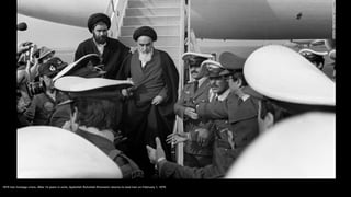 1979 Iran hostage crisis. After 14 years in exile, Ayatollah Ruhollah Khomeini returns to lead Iran on February 1, 1979.
 