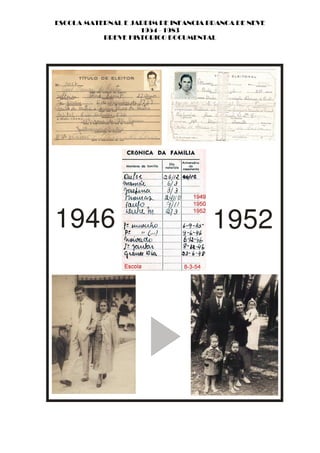 ESCOLA MATERNAL E JARDIM DE INFANCIA BRANCA DE NEVE
                    1954 - 1983
           BREVE HISTORICO DOCUMENTAL




1946                                  1952
 