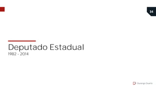 34
Durango Duarte
Deputado Estadual
1982 - 2014
 