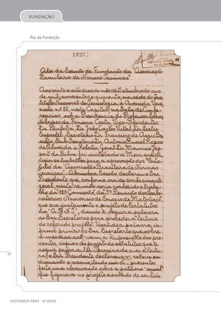 22
Histórico ABNT - 65 Anos
Ata da Fundação
fundação
 