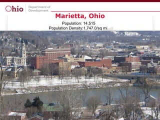 Marietta, Ohio
       Population: 14,515
Population Density:1,747.0/sq mi
 