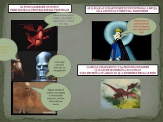 El titán apareció de nuevo Pero ahora la princesa estaba preparadaAl llegar al lugar donde se encontraba la brujaElla asustada y nerviosa  respondióAhora si no te tengo miedo, te he traído a alguien que si podrá con  tigoEse hechizo se quitara con un beso de alguien que realmente te ameJajaja eso lo veremos titán!!Co0n que eres tu!! Esta ves no me ganaras!La bruja desapareció, y la princesa sin saberQue hacer se dirigió a su catilloPara decirle a su amigo lo q la horrible bruja le dijoSigues siendo el mismo, me alegra a ver luchado contra ti, me has derrotado de nuevo