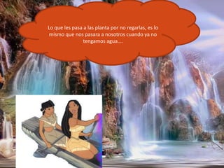 Lo que les pasa a las planta por no regarlas, es lo mismo que nos pasara a nosotros cuando ya no tengamos agua….