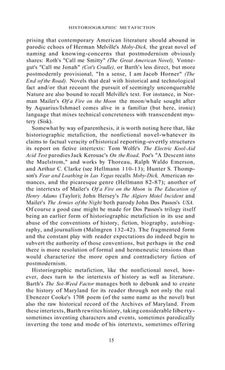 Historiographic Metafiction - Linda Hutcheon | PDF