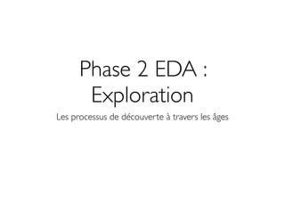 Phase 2 EDA :
       Exploration
Les processus de découverte à travers les âges
 