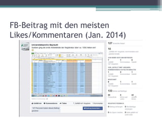 FB-Beitrag mit den meisten
Likes/Kommentaren (Jan. 2014)

 