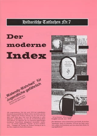 Historische tatsachen nr. 07 udo walendy der moderne index