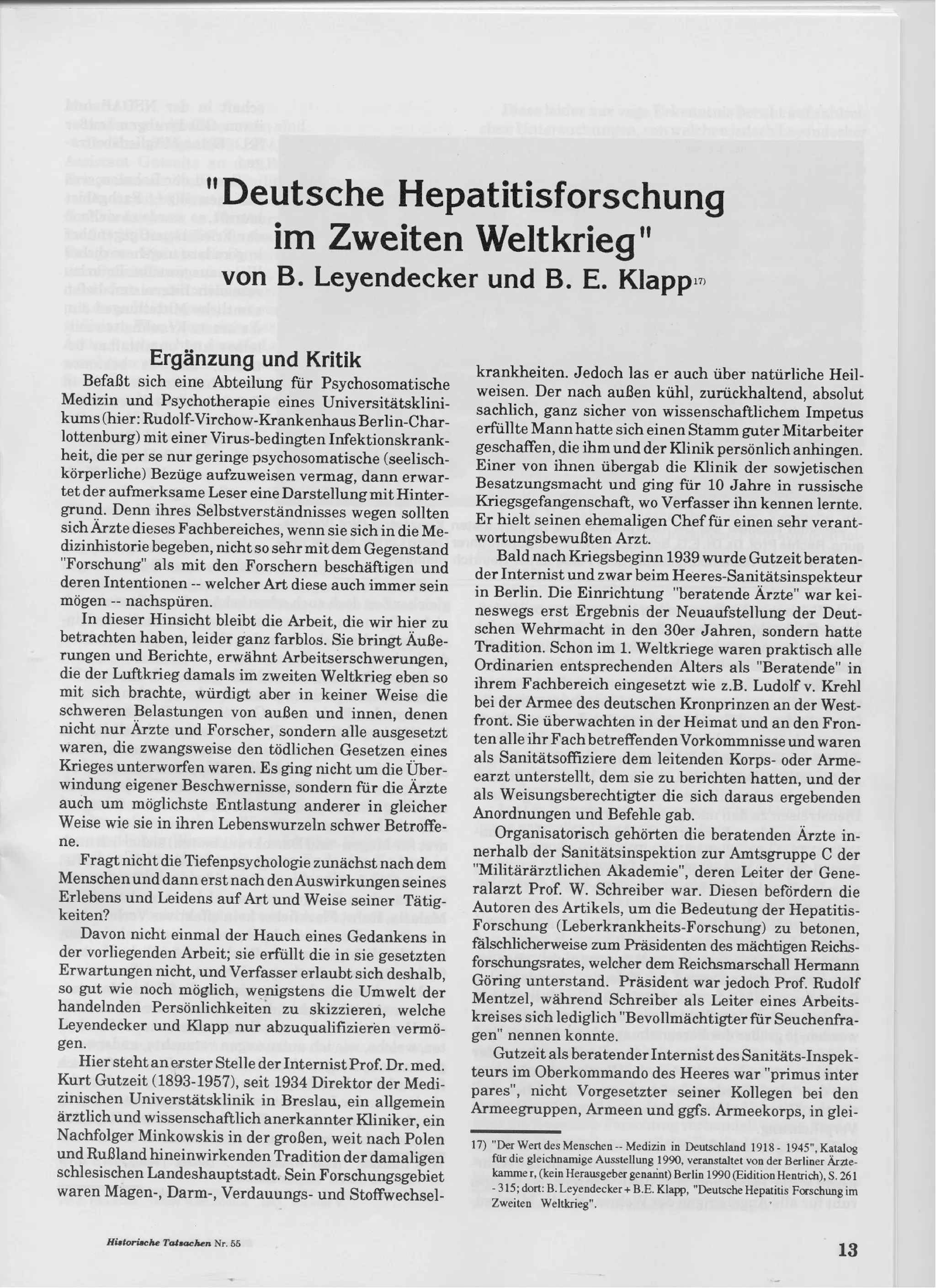 Historische tatsachen   nr. 55 - udo walendy - diffamierte medizin im dritten reich (1992, 40 s., scan)