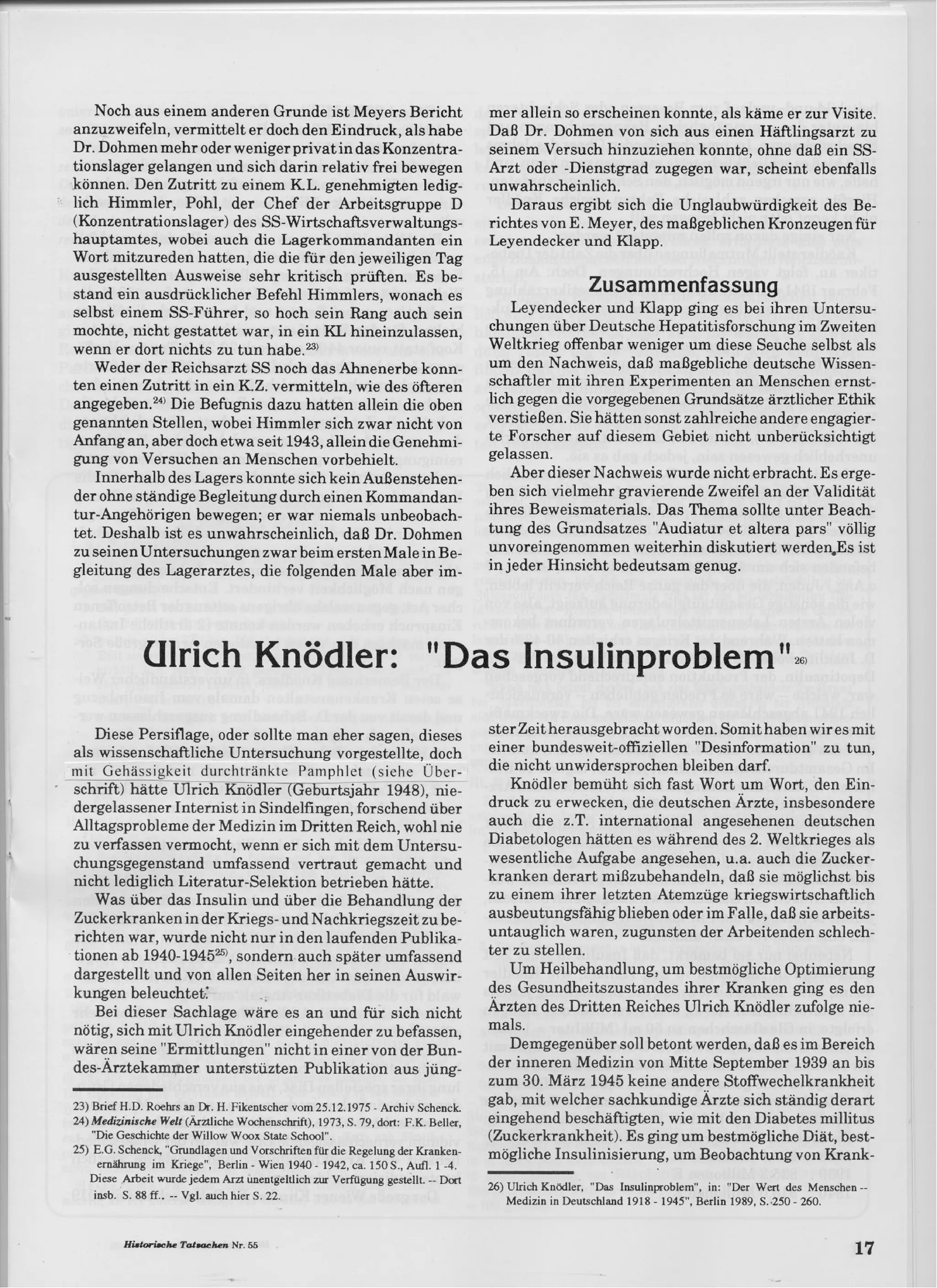 Historische tatsachen   nr. 55 - udo walendy - diffamierte medizin im dritten reich (1992, 40 s., scan)