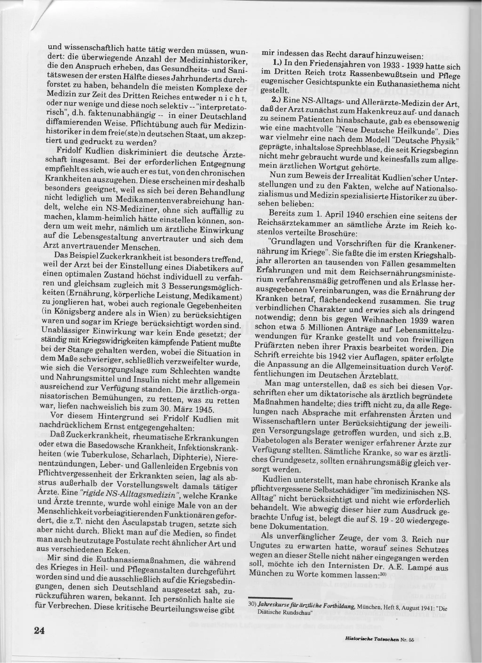 Historische tatsachen   nr. 55 - udo walendy - diffamierte medizin im dritten reich (1992, 40 s., scan)