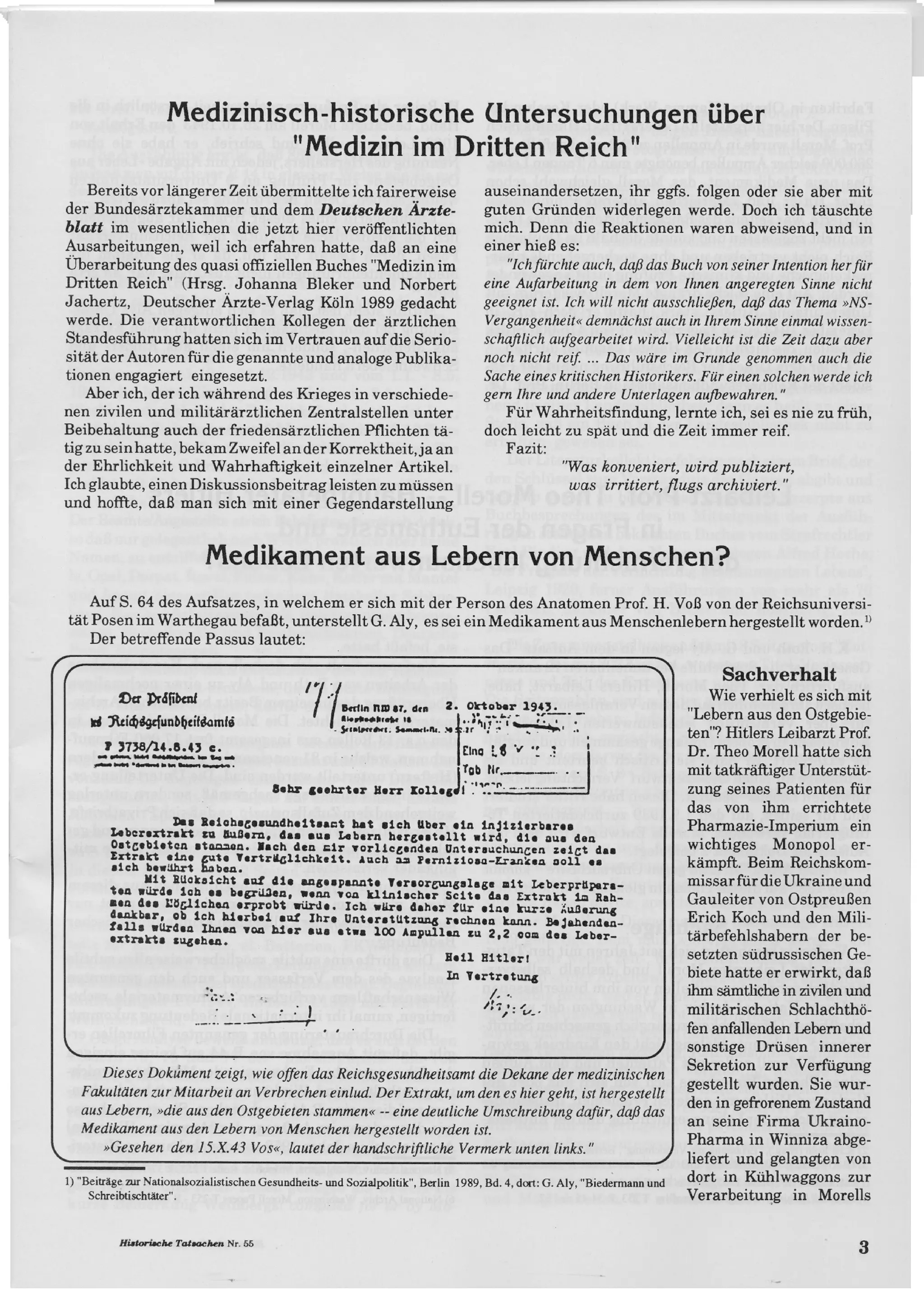 Historische tatsachen   nr. 55 - udo walendy - diffamierte medizin im dritten reich (1992, 40 s., scan)