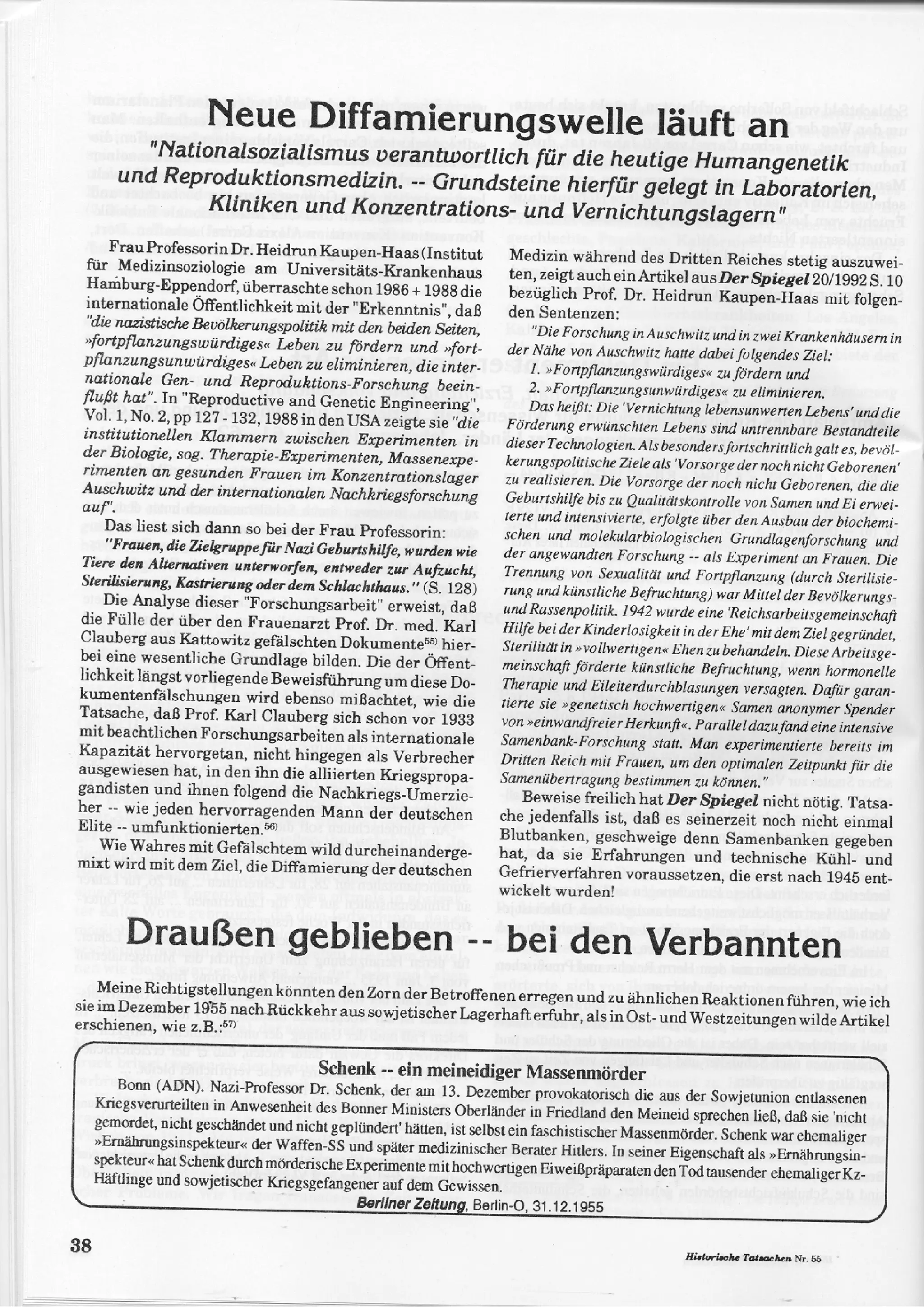 Historische tatsachen   nr. 55 - udo walendy - diffamierte medizin im dritten reich (1992, 40 s., scan)