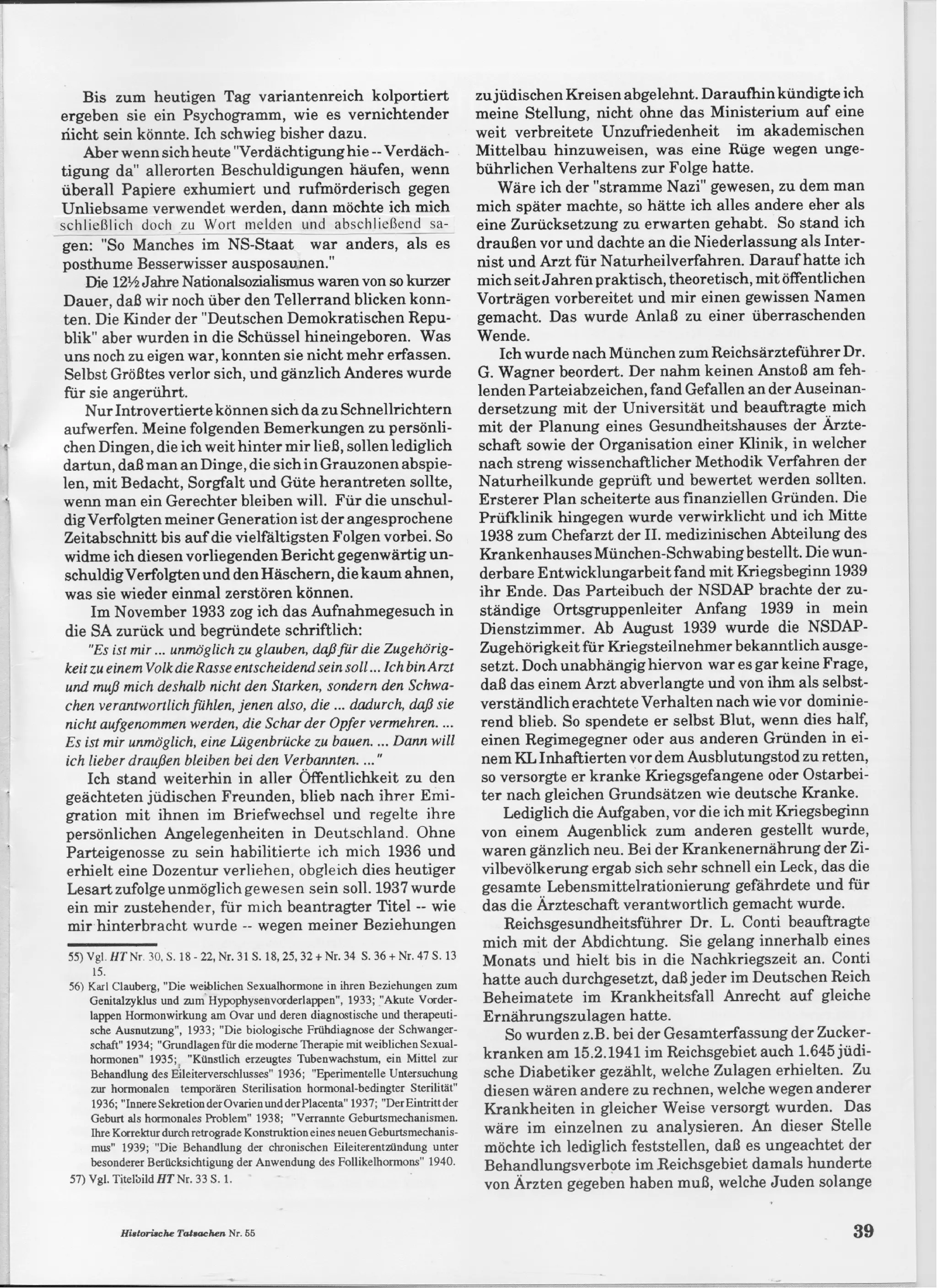 Historische tatsachen   nr. 55 - udo walendy - diffamierte medizin im dritten reich (1992, 40 s., scan)