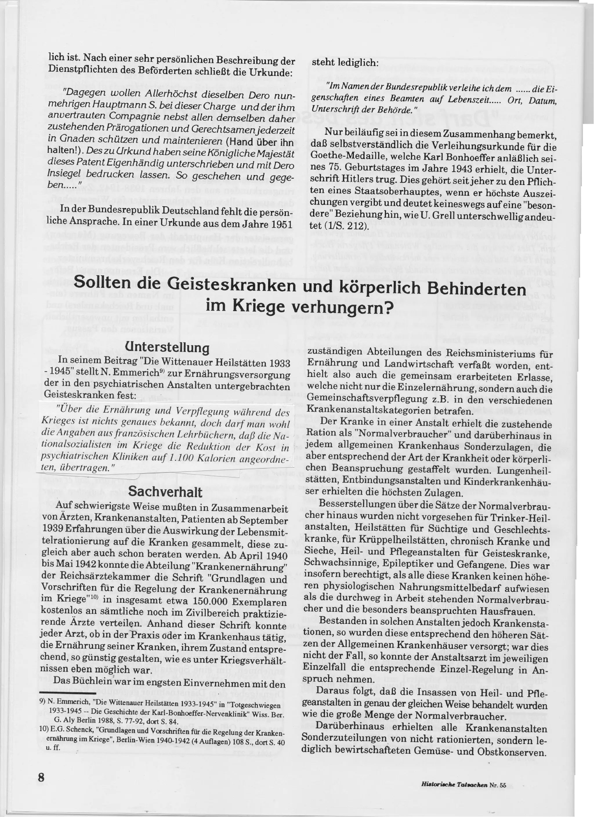 Historische tatsachen   nr. 55 - udo walendy - diffamierte medizin im dritten reich (1992, 40 s., scan)