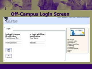 Off-Campus Login Screen
