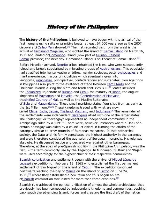 essay about history of the philippines