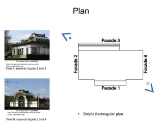 Plan

A

http://comps.canstockphoto.com/can-stockphoto_csp9286949.jpg

View A: towards façade 2 and 3

B

http://comps.canstockphoto.com/can-stockphoto_csp9286955.jpg

View B: towards façade 1 and 4

• Simple Rectangular plan

 