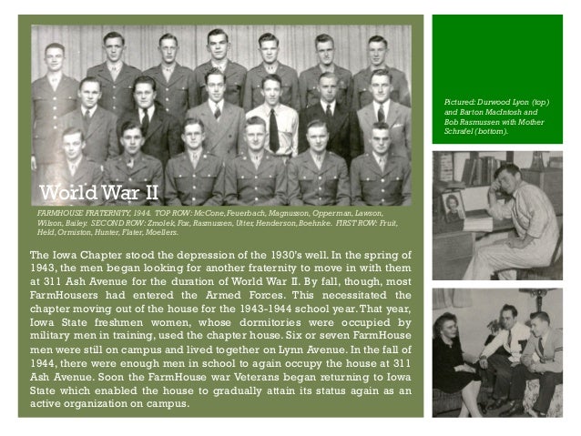 History Of The Iowa State Chapter Of Farmhouse Fraternity