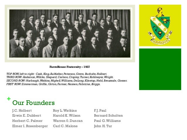 History Of The Iowa State Chapter Of Farmhouse Fraternity