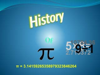 π = 3.14159265358979323846264
 