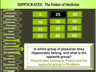 Hippocrates Problem Example Hippocrates ( with Activity and Quiz) | PPTX