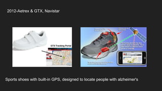 2012-Aetrex & GTX, Navistar
Sports shoes with built-in GPS, designed to locate people with alzheimer's
 