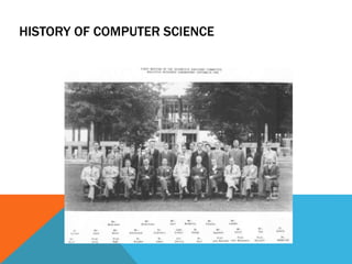 HISTORY OF COMPUTER SCIENCE
 