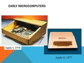 EARLY MICROCOMPUTERS
Apple II, 1977
Apple I, 1976
 