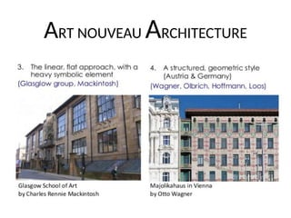 ART NOUVEAU ARCHITECTURE
 