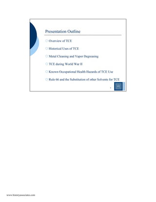 Tce Group.pdf A Historical Survey of the Use and Regulation of TCE | PDF