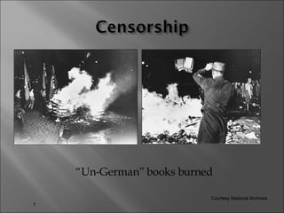 “ Un-German” books burned Courtesy National Archives 