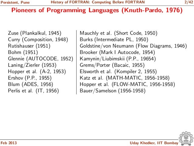Early History of Fortran: The Making of a Wonder | Turing100@Persiste…