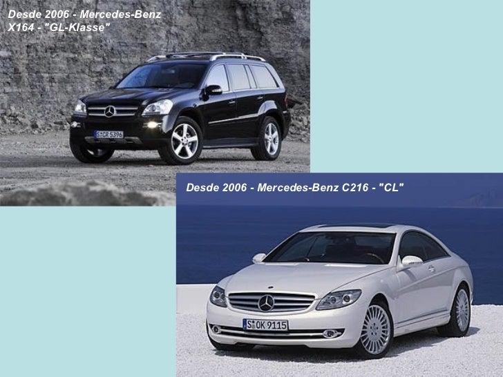 Desde 2006 - Mercedes-Benz
X164 - quot;GL-Klassequot;




                             Desde 2006 - Mercedes-Benz C216 - q...