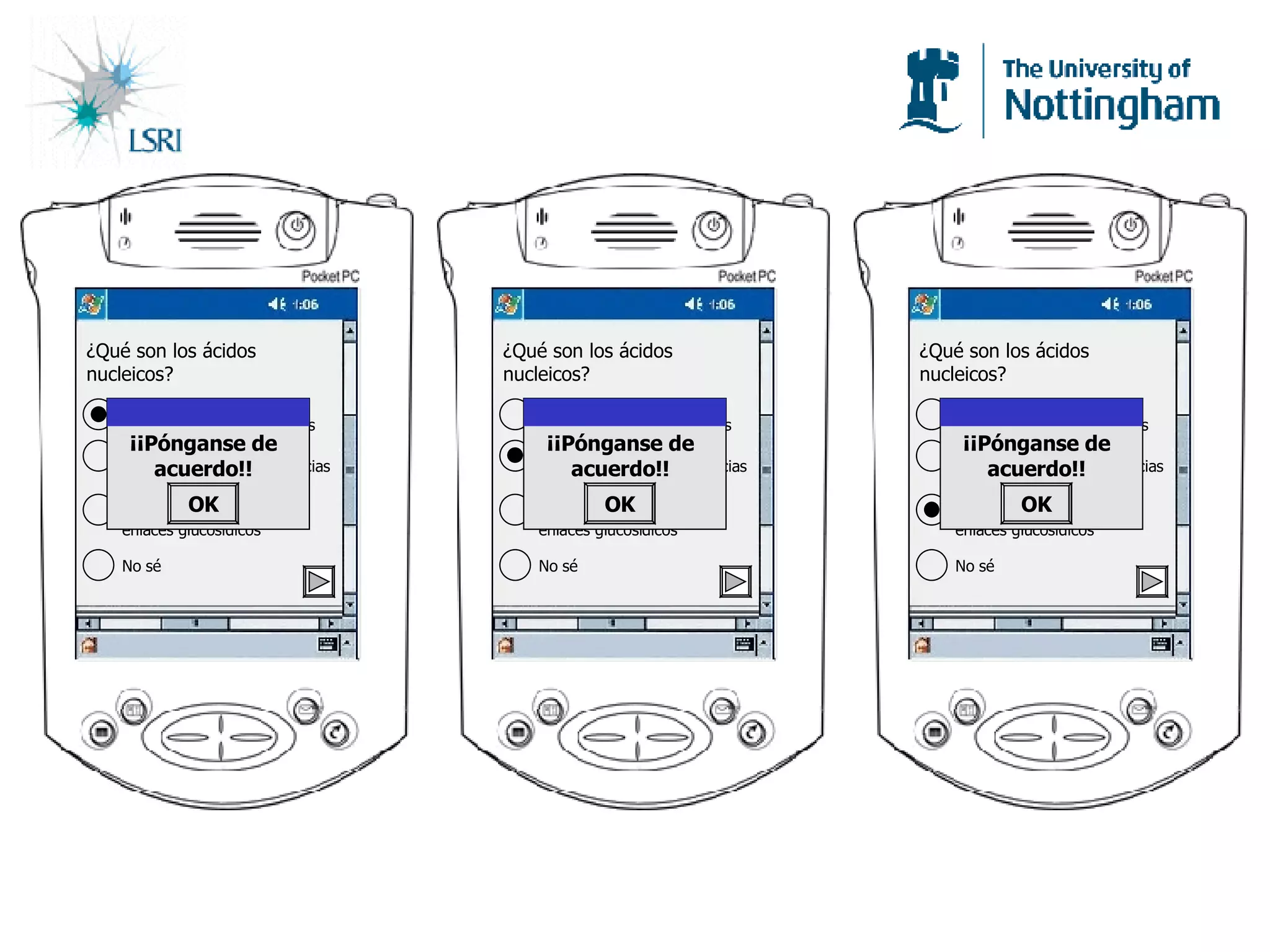 ¿ Qué son los ácidos nucleicos? Cadenas de ADN y ARN formadas por 4  nucleótidos  Cadenas de aminoácidos unidos en distintas secuencias No sé Cadena de  monosacáridos unidos por enlaces glucosídicos ¿ Qué son los ácidos nucleicos? Cadenas de ADN y ARN formadas por 4  nucleótidos  Cadenas de aminoácidos unidos en distintas secuencias No sé Cadena de  monosacáridos unidos por enlaces glucosídicos ¿ Qué son los ácidos nucleicos? Cadenas de ADN y ARN formadas por 4  nucleótidos  Cadenas de aminoácidos unidos en distintas secuencias No sé Cadena de  monosacáridos unidos por enlaces glucosídicos ¡¡Pónganse de acuerdo!! OK ¡¡Pónganse de acuerdo!! OK ¡¡Pónganse de acuerdo!! OK 
