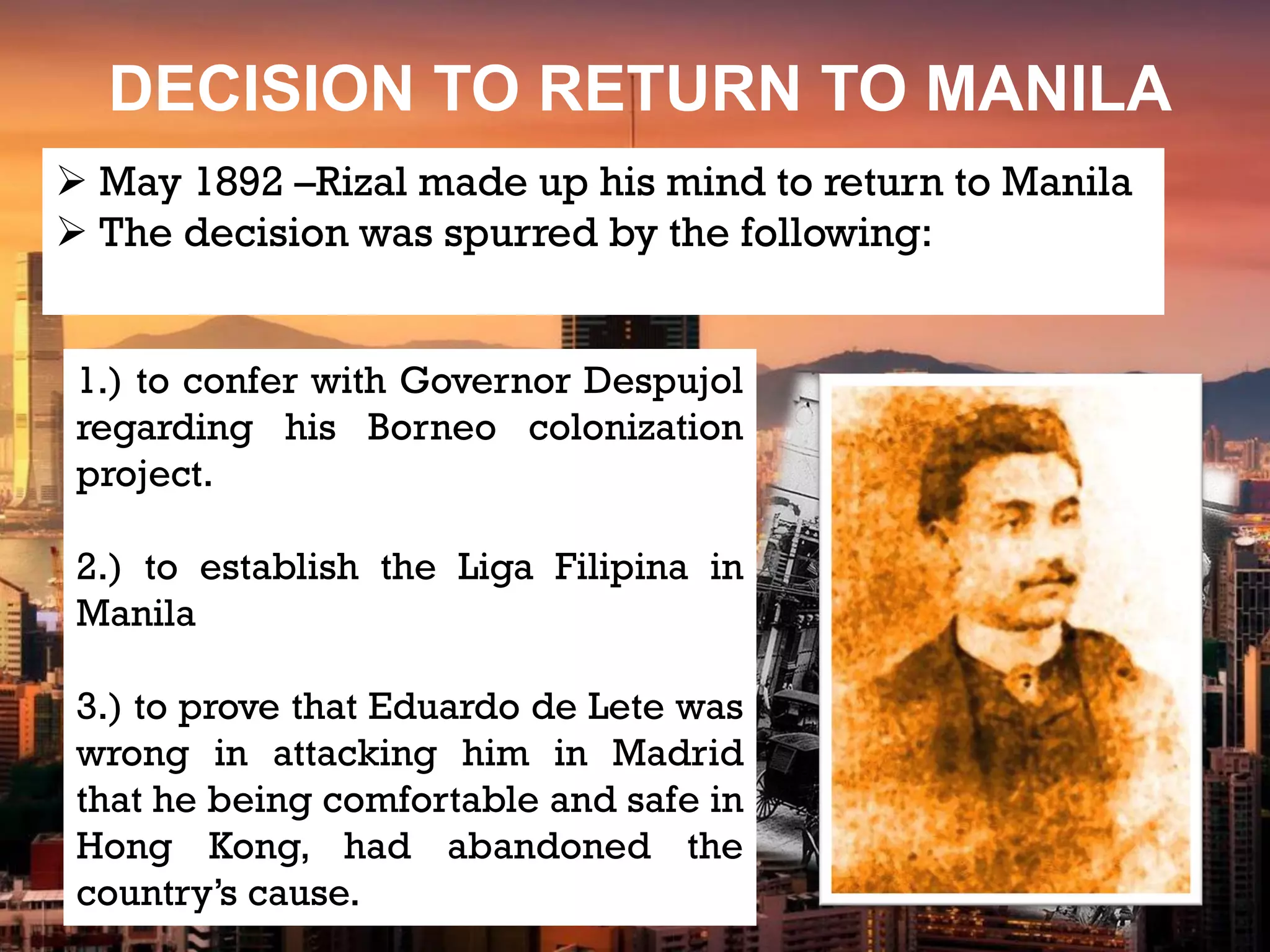 Chapter 21: Jose Rizal's Second Homecoming and La Liga Filipina | PDF