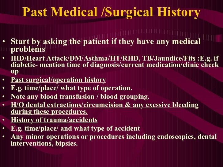 How to write medical history report