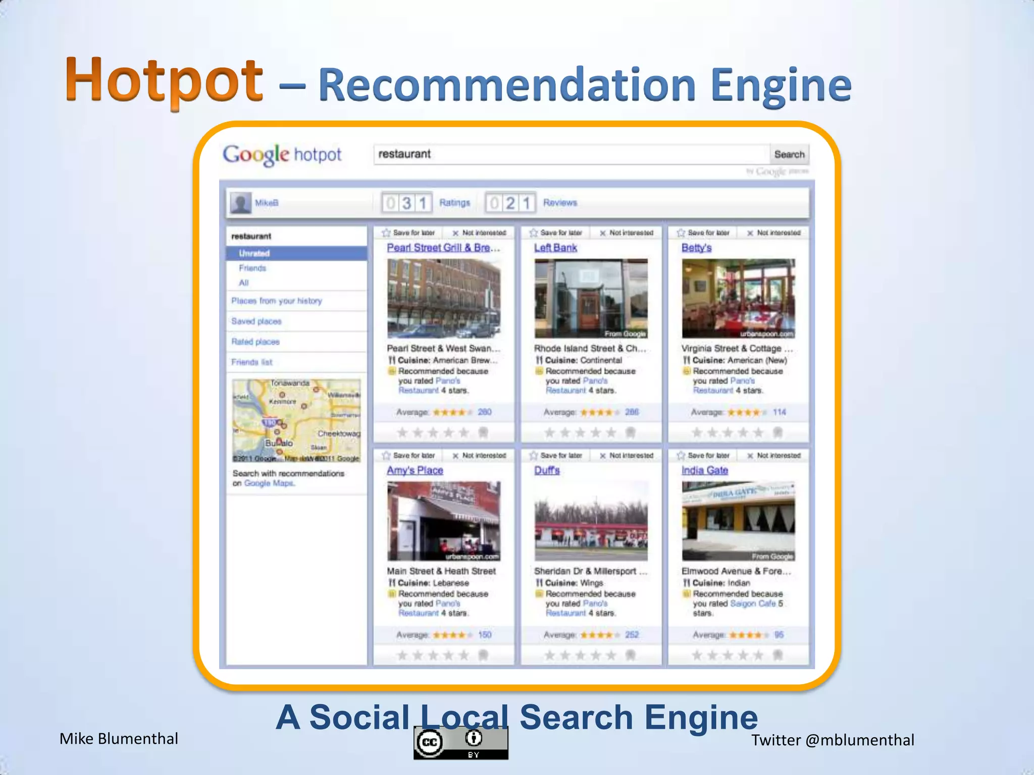 Hotpot – Recommendation EnginevA Social Local Search Engine