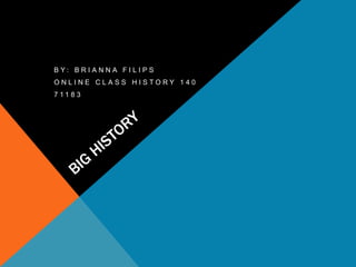 Big History	 By: Brianna Filips Online Class History 140 71183  