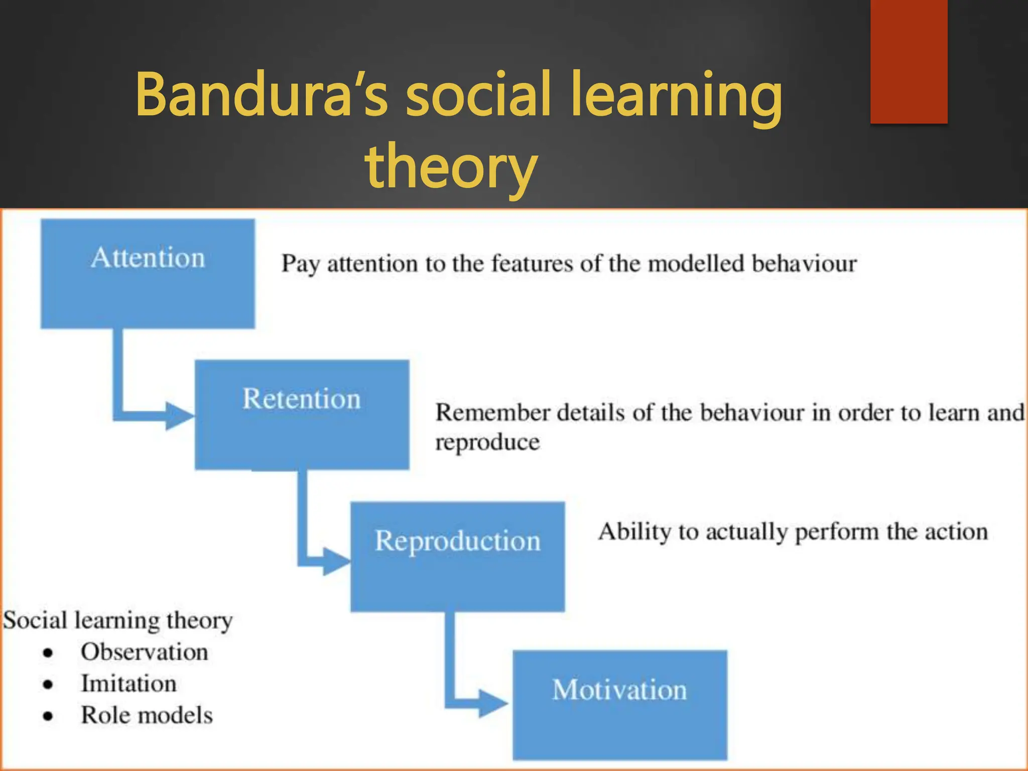 Bandura’s social learning
theory
 