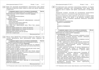 Демонстрационный вариант ЕГЭ 2017 г. История, 11 класс 21 / 27
© 2017 Федеральная служба по надзору в сфере образования и науки Российской Федерации
Каков итог реализации рассматриваемого стратегического курса партии?
Привлекая исторические знания, укажите не менее двух причин, приведших
к такому итогу.
Содержание верного ответа и указания по оцениванию
(допускаются иные формулировки ответа, не искажающие его смысла)
Баллы
Правильный ответ должен содержать следующие элементы:
1) итог, например:
 неудача в преодолении кризиса;
 распад СССР;
2) причины, например:
 ограниченность возможностей реформирования командной
модели экономики;
 политические разногласия в обществе;
 сепаратизм союзных республик.
Итог может быть сформулирован иначе. Могут быть указаны
другие причины
Правильно сформулирован итог, указаны две причины 2
Правильно сформулирован итог, указана одна причина 1
Правильно сформулирован только итог.
ИЛИ Правильно указаны одна-две причины.
ИЛИ Ответ неправильный
0
Максимальный балл 2
Многие города Древней Руси возникали на берегах рек. Объясните, в чём
состояли преимущества такого расположения города (приведите три
объяснения).
Содержание верного ответа и указания по оцениванию
(допускаются иные формулировки ответа, не искажающие его смысла)
Баллы
Могут быть приведены следующие объяснения:
1) расположение города на берегу реки облегчало его торговые
связи, поскольку в Древней Руси водные пути зачастую были более
удобными, чем сухопутные;
2) расположение на берегу (особенно высоком) реки делало город
менее уязвимым для врагов в случае штурма;
3) город, расположенный на берегу реки, имел больше шансов
успешно справиться с пожарами, поскольку большинство построек
в Древней Руси были деревянными.
Могут быть приведены другие объяснения
Правильно приведены три объяснения 3
Правильно приведены два объяснения 2
Правильно приведено одно объяснение 1
Приведены рассуждения общего характера, не соответствующие
требованию задания.
ИЛИ Ответ неправильный
0
Максимальный балл 3
22
23
Демонстрационный вариант ЕГЭ 2017 г. История, 11 класс 22 / 27
© 2017 Федеральная служба по надзору в сфере образования и науки Российской Федерации
В исторической науке существуют дискуссионные проблемы, по которым
высказываются различные, часто противоречивые точки зрения. Ниже
приведена одна из спорных точек зрения, существующих в исторической
науке.
«Внутренняя политика Александра III способствовала прогрессивному
развитию социальной и экономической сфер общественной жизни».
Используя исторические знания, приведите два аргумента, которыми можно
подтвердить данную точку зрения, и два аргумента, которыми можно
опровергнуть её. При изложении аргументов обязательно используйте
исторические факты.
Ответ запишите в следующем виде.
Аргументы в подтверждение:
1) …
2) …
Аргументы в опровержение:
1) …
2) …
Содержание верного ответа и указания по оцениванию
(допускаются иные формулировки ответа, не искажающие его смысла)
Баллы
Правильный ответ должен содержать аргументы:
1) в подтверждение, например:
– при Александре III в деревне постепенно изживались остатки
крепостничества (снижение выкупных платежей, ликвидация
временнообязанного состояния крестьян);
– при Александре III постепенно меняется устаревшая система
налогообложения (отмена подушной подати);
– в 1882 г. правительство учредило Крестьянский поземельный
банк, который выдавал ссуды на покупку земли крестьянам, что
способствовало распространению частной поземельной
собственности среди крестьян;
– в период правления Александра III начинает формироваться
рабочее законодательство (законы об ограничении труда
подростков и женщин на производстве, о правилах найма
и увольнения рабочих);
– протекционистская политика правительства Александра III
способствовала бурному развитию промышленности
(завершился промышленный переворот; в 2 раза выросло
количество паровых двигателей, увеличилась добыча угля и
нефти; в ряде регионов страны выросли крупные промышленные
центры (Баку, Юзовка, Ижевск, Орехово-Зуево) и др.);
– в период правления Александра III отмечен интенсивный рост
протяжённости железных дорог, начато строительство
Транссибирской магистрали;
24
 