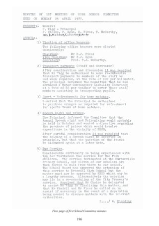 196
First page of first School Committee minutes
 