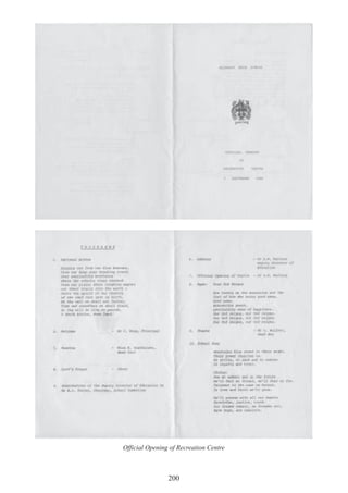 200
Official Opening of Recreation Centre
 