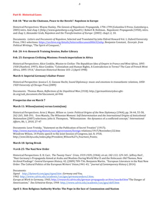   3	
  
Part	
  II:	
  	
  Historical	
  Cases	
  
Feb	
  18:	
  “War	
  on	
  the	
  Chateaux,	
  Peace	
  to	
  the	
  H...