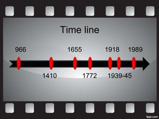 Time line
966           1655          1918   1989


      1410           1772   1939-45
 